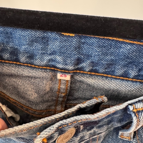 Levi's Distressed Raw Edge Hem Denim - Medium Blue - Picture 4 of 5